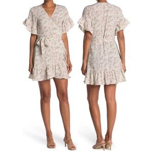 LOVESTITCH floral ruffle wrap dress